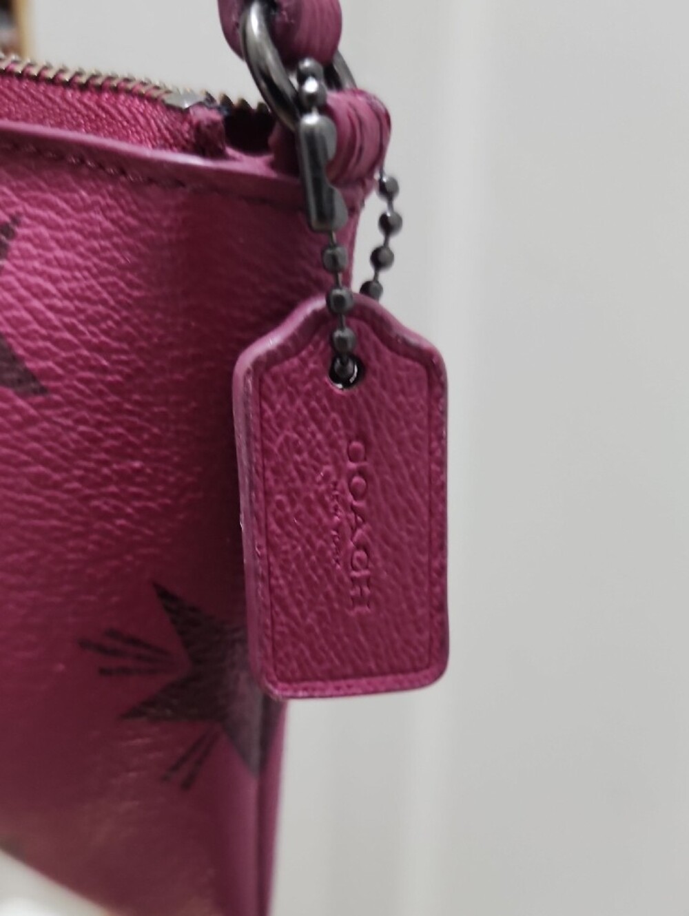 Coach Magenta Star Leather Wristlet - Picture 4 of 8